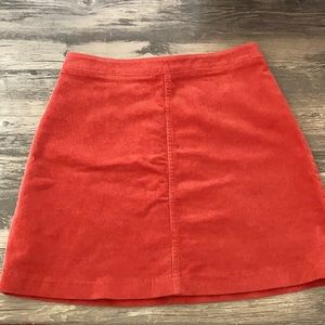 Fun Corduroy Skirt - Burnt Orange 🍊 Mini-Skirt - Zipper back